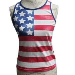 City Streets American Flag Red White & Blue  Girls Tank Top 10/12